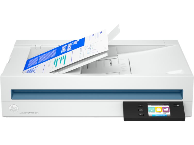 Сканер HP ScanJet Pro N4600 fnw1 Network Scanner (CIS, A4, 600x1200 dpi, 24bit, ADF 100 sheets, Duplex, 40 ppm/80 ipm, USB 3.0, Ethernet 10/100/1000 Base-T, Wi-Fi Direct, repl. SJ 4500 (L2749A)), 20G07A#B19