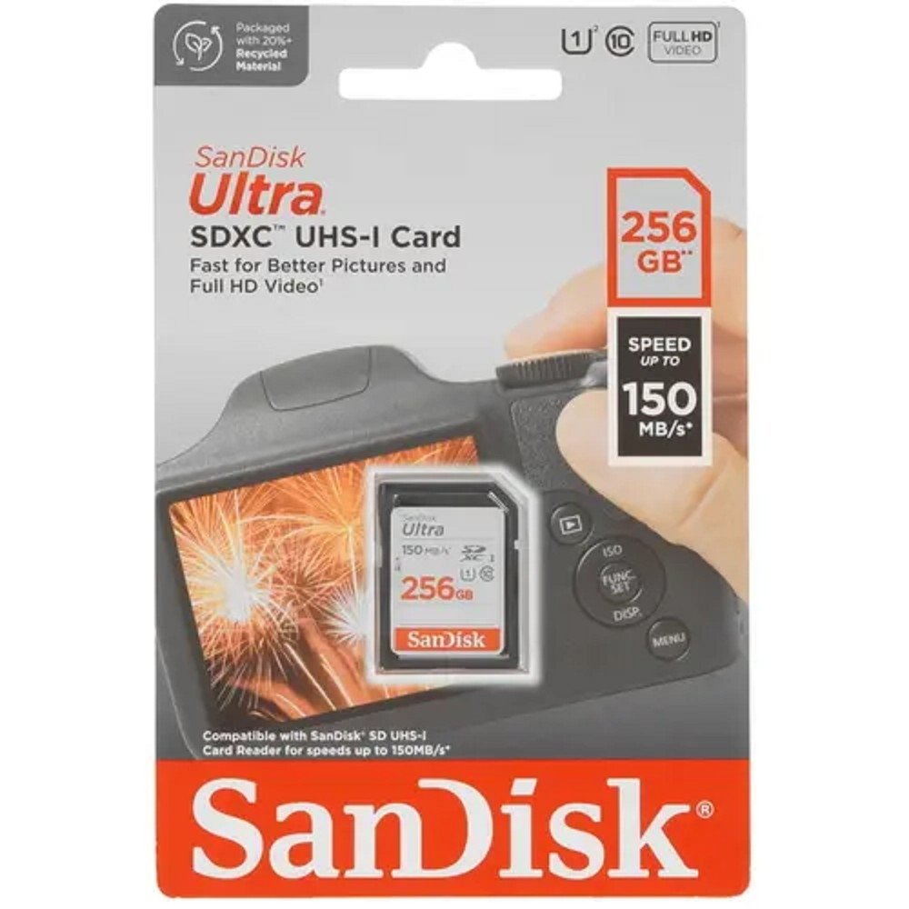SecureDigital 256GB SanDisk SDXC Class 10 UHS-I U1 Ultra R 150MB/s <SDSDUNC-256G-GN6IN>