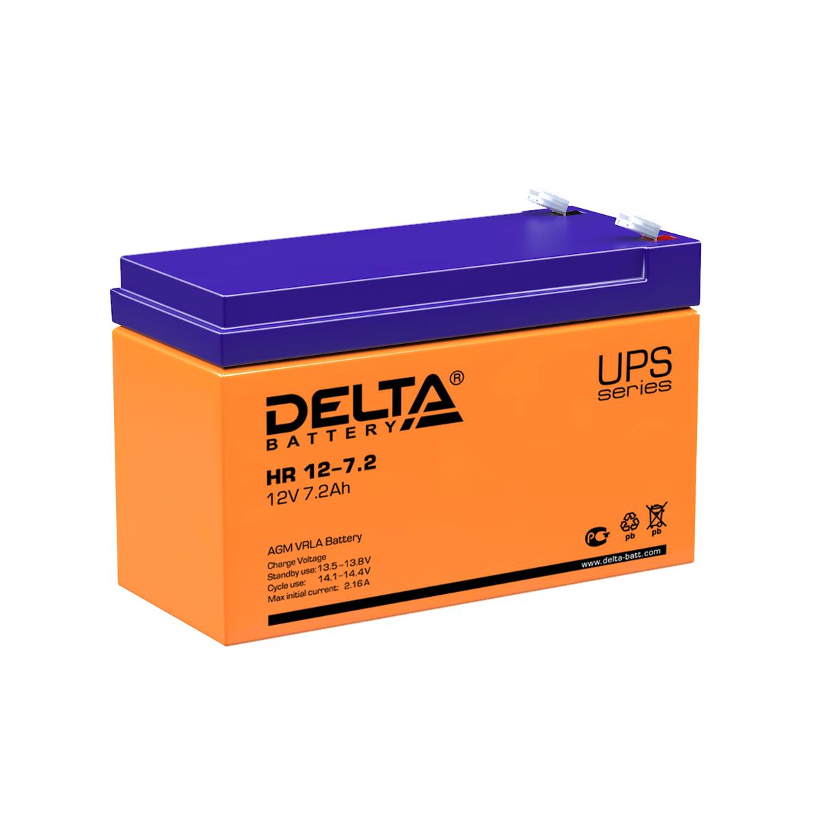 Батарея DELTA BATTERY HR 12-7.2 12V 7,2Ah, 4614010180011