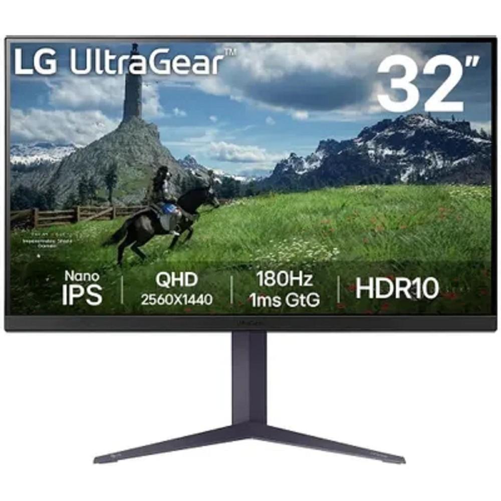 LCD LG 31.5" 32GS85Q-B UltraGear черный {IPS 2560x1440 180Hz 1ms 2xHDMI DisplayPort USB Pivot} [32gs85q-b.aruz], 32GS85Q-B.ARUZ