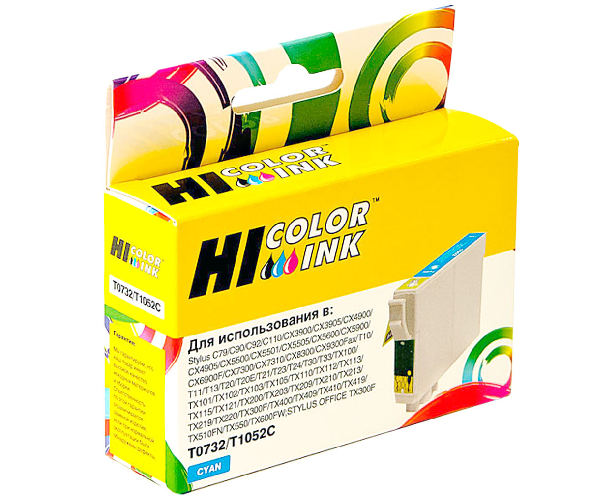 Картридж Hi-Black (HB-T0732) для Epson Stylus C79/C110/T40W/TX200/400/TX600FW, C, T0732/1052C