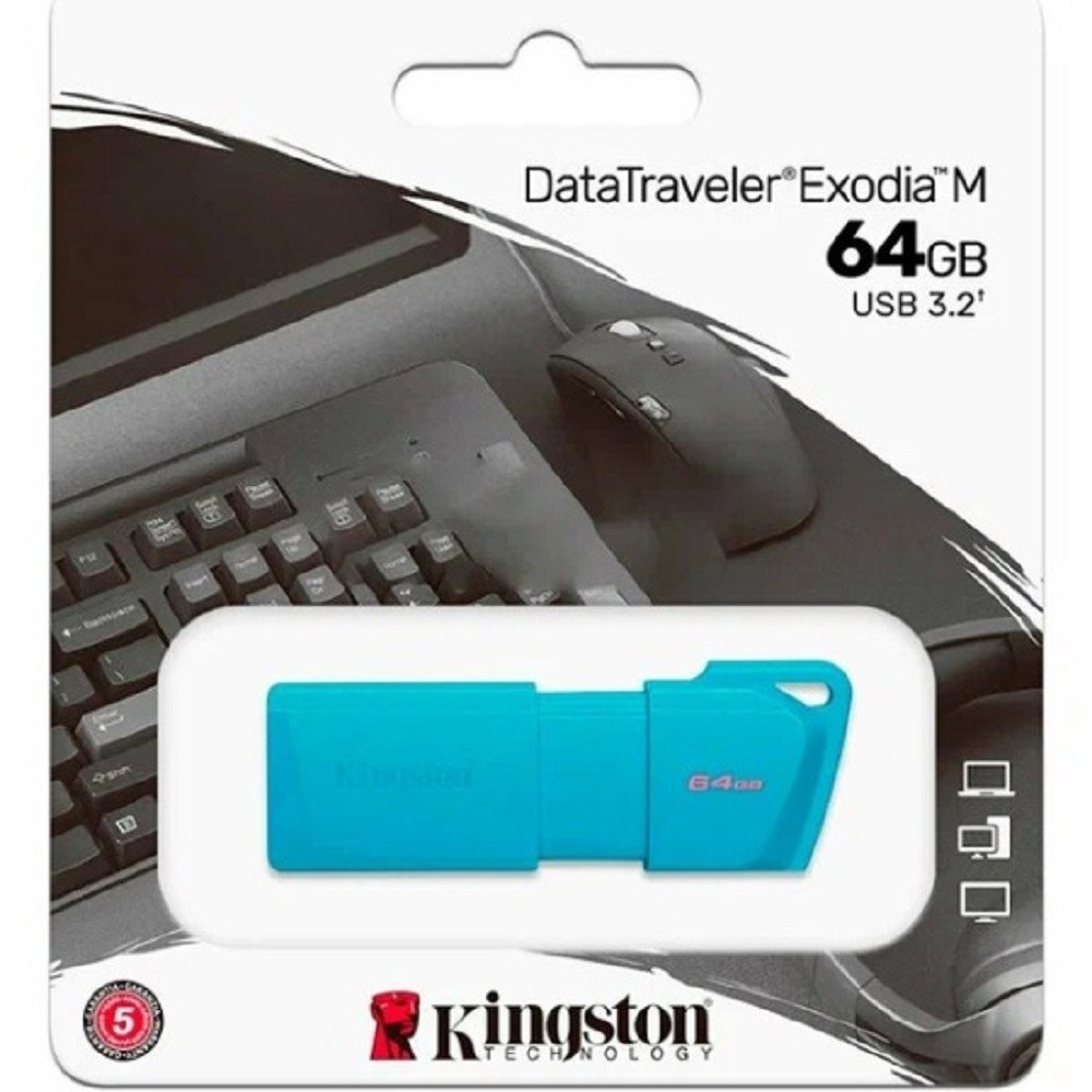 Kingston USB Drive 64GB USB 3.2 DT Exodia M DTXM - NEON (AQUA BLUE) , KC-U2L64-7LB