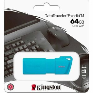 Kingston USB Drive 64GB USB 3.2 DT Exodia M DTXM - NEON (AQUA BLUE) , KC-U2L64-7LB