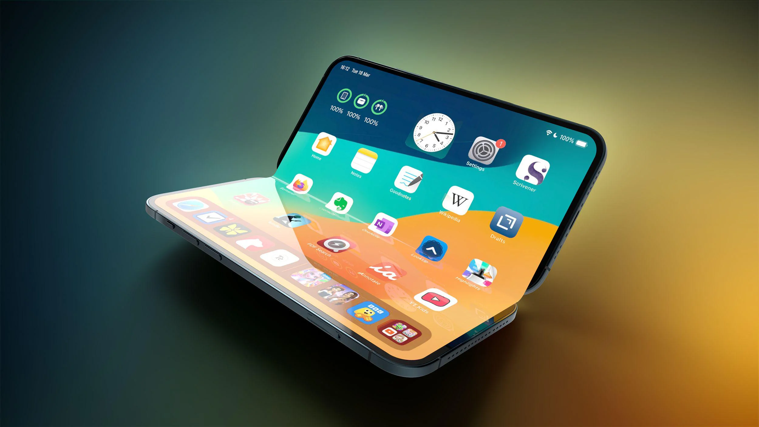 Apple готовит iPhone Fold: камера под экраном, отсутствие складки и батарея 5 000+ мА·ч